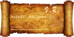 Valkó Róbert névjegykártya
